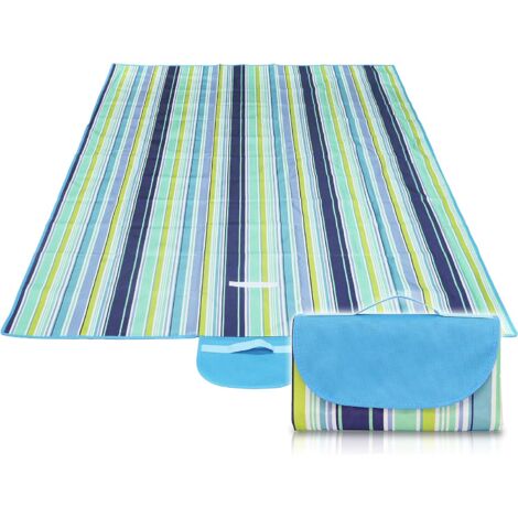 Couverture de pique-nique en plein air, lavable en machine, imperméable(bleu-vert) (1/5)