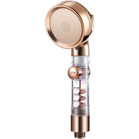 Pomme de douche turbocompressée 3 modes, ensemble de douche avec filtre haute pression réglable avec tuyau et support pour salle de bain (1/5)