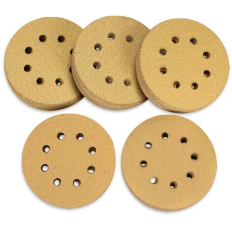 Lot de 100 meules avec manilles 60 80 120 150 220 grain 8 trous pour ponceuses orbitales aléatoires (1/5)
