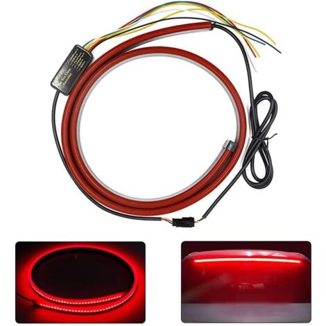 Feu de Freinage de Voiture, Feu Stop Arrière, Accessoires de Voiture de Signalisation D'arrêt Haute Position 90cm Queue Troisième Avertissement Flexible Montage Haut Arrêt de Conduite étanche 12v (1/5)