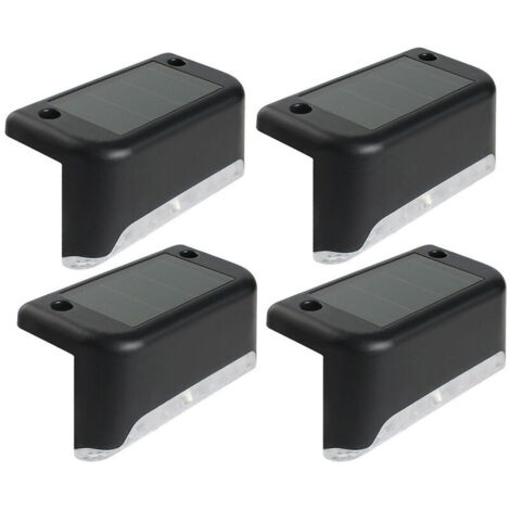 4PCS LED chemin solaire escalier lumière extérieure jardin cour clôture mur paysage lampe (1/5)