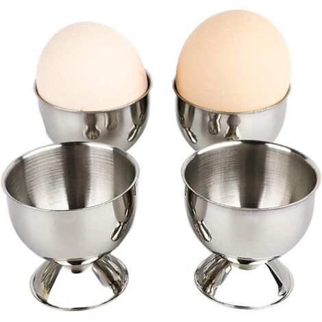 Coquetier 4 pièces, casier à oeufs en acier inoxydable, casier à oeufs, coquetier, coquetier de canard, coquetier, petit-déjeuner, ustensiles de cuisine pour le dîner (1/5)