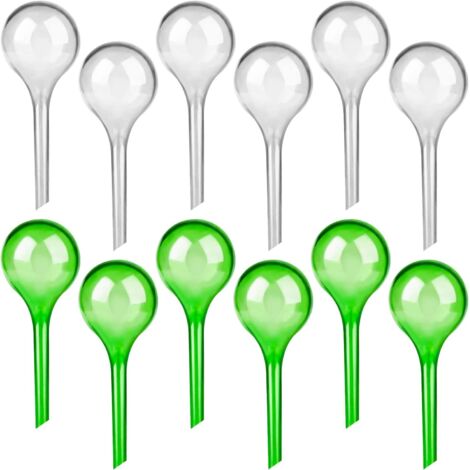 Lot de 12 Petits Globes d'Arrosage en Verre Synthétique pour Plantes d'Intérieur - Bulbes Goute à Goute Arrosage 5,1 cm de Diamètre-Matériel d'Arrosage Automatique en PVC pour Plantes (1/5)
