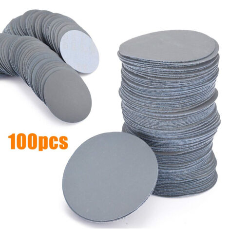 Disques abrasifs ronds de 3 pouces, 75mm, 100 pièces, papier de verre sec pour disque de ponçage, outils de nettoyage (1/4)