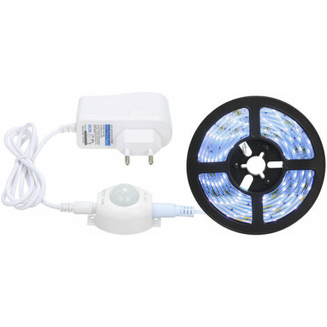 Ruban LED 16,4 pieds 6500K blanc froid avec capteur de mouvement ruban lumineux étanche flexible sous l'armoire éclairage de la corde d'éclairage pour la maison, la cuisine sous l'armoire, la chambre (1/5)