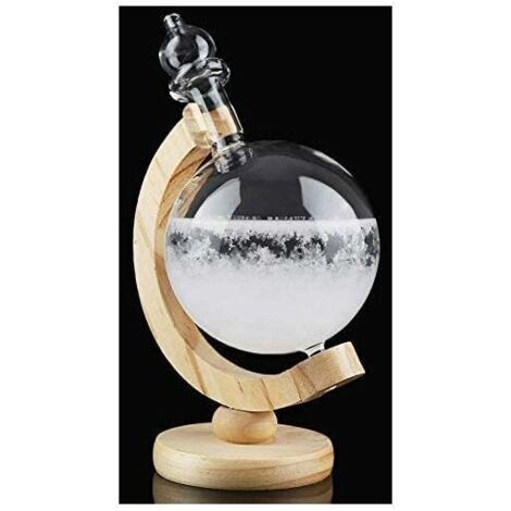 Cristal Prévisions météorologiques Bouteille Souhaitant Boule Creative en Forme de Globe en Forme de Bouteille en Verre Tempête Bureau Station Météo Météo Predictor (1/5)