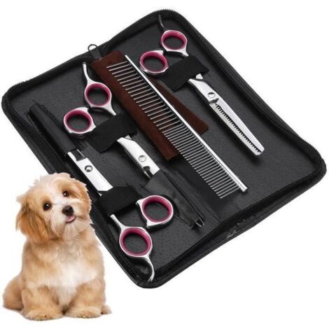 Kit 4Pcs Ciseaux pour toilettage chien beauté en acier inoxydable b12432 (1/4)