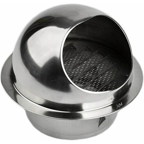 Grille d'Aération,6" Ventilation Hotte Murale Ronde, Bouche de Sortie Ventilation Grille en Acier Inoxydable 304 (ø150mm) (1/5)