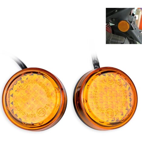 Feux de position ronds étanches ambre 24 LED pour camion, remorque, camping-car, moto (1/5)