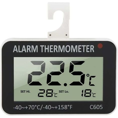 Thermomètre de réfrigérateur mesure de -40c à +70c Thermomètre de réfrigérateur électronique Alarme numérique Congélateur (1/5)