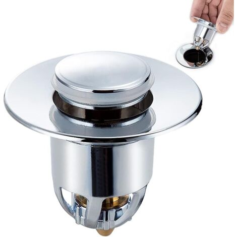 Bouchon d'évier, bouchon de vidange d'évier, avec filtre anti-colmatage pour éviers avec un drain de 34-40 mm. (1/5)