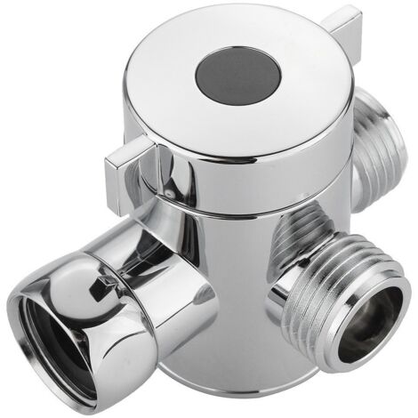 Robinet de douche et de salle de bain, adaptateur en T à trois voies, argent blanc poli pour toilette Bidet pomme (1/5)
