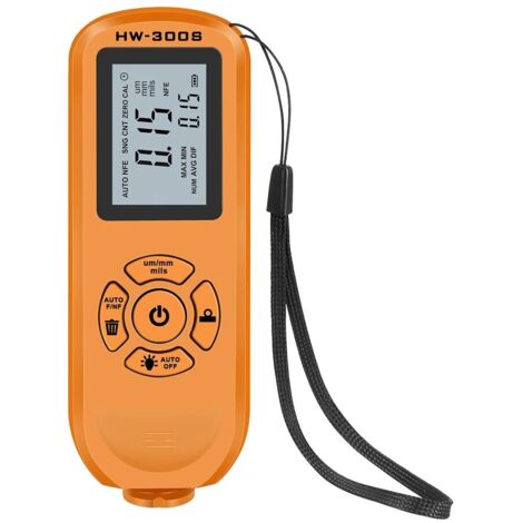 Jauge d'épaisseur de revêtement de voiture 0-2000um, outil de mesure de profondeur de peinture à piles