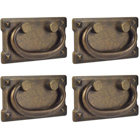 Lot de 4 poignées de porte vintage en bronze vieilli pour porte de placard (1/5)