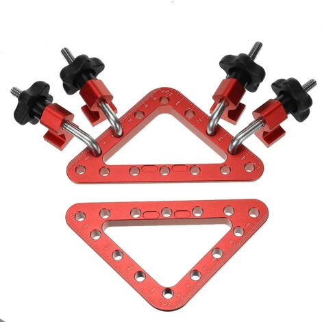 2 ensemble métrique/impérial 45/90 ° 120mm x 120mm en alliage d'aluminium jeu de règles de positionnement pour le travail du bois Clip de fixation d'installation (1/5)