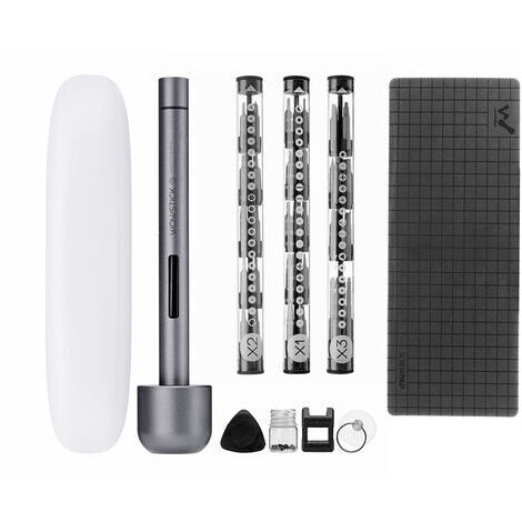 Tournevis électrique Wowstick 1F + 64 en 1 Tournevis électrique sans fil à charge lithium-ion à LED - 100 tr / min, 1/8 pouce hexagonal 56 têtes
