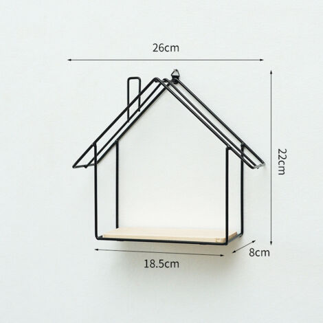 Étagère murale en fer Support de rangement Petite maison 26822cm (1/3)