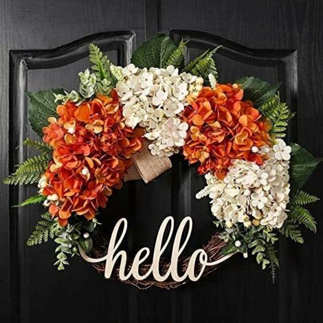 Couronne d'automne de 19.5 pouces, couronne pour porte d'entrée, couronne pour l'automne de Thanksgiving (1/5)