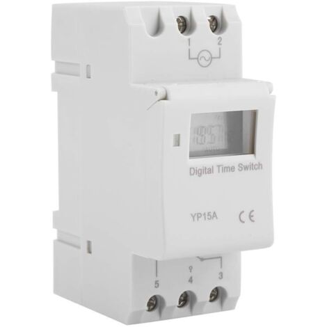 Alimentation programmable Commutateur 16A Rail DIN avec Relais de minuterie LCD numérique (1/5)
