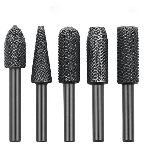 Lime rotative en acier gaufré, 5 pièces/ensemble, 6mm, tête de meulage électrique, lime en forme spéciale, métal souple, alésage