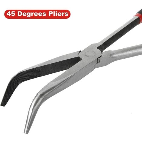 Jeu De 4 Pinces à Bec Long 280mm - Droit, 45°, 90° Et Circulaire - Outils Précis Pour Mécanique Et Construction