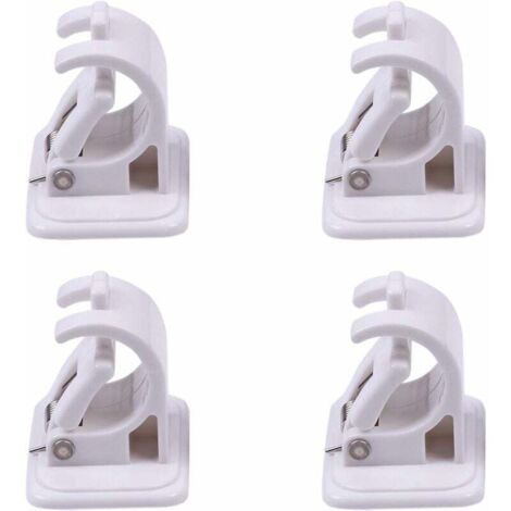 4 Pièces Support de Fixation pour Tringle à Rideaux, Crochets Muraux Auto-adhésifs, Tringle à Serviette, Support Mural, Fixations sans Perçage Tige Support pour Rideau Canne, Cuisine, Chambre (1/5)