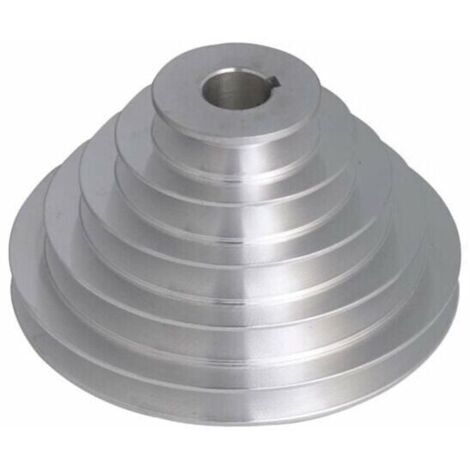 Poulie en aluminium 5 niveaux - 19 mm de diamètre intérieur, 54 à 150 mm de diamètre extérieur pour courroie de distribution trapézodale type A (1/5)
