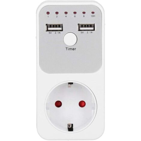 Prise de Minuterie de Compte à Rebours Numérique Intelligente 180260 V USB pour Chargeur de Téléphone d'ordinateur(EU Plug) (1/5)