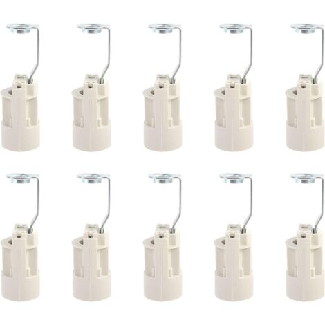 Culot pour ampoule E14 Douilles de Lampe E14 Réglables Convertisseur Douilles E14 Douille à Baïonnette Support 10 PCS (Blanche)
