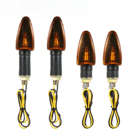 4Pcs 12V Ampoule De Velo De Moto Ambre Avant Et Arriere Clignotant Indicateur Lumineux (1/5)