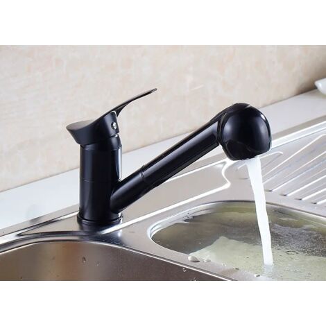 ANYCEE MAX Robinet Cuisine Douchette Noir, Mitigeur Cuisine avec Extensible, Robinetterie