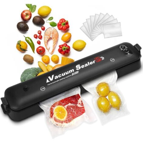 Machine Sous Vide Alimentaire, Appareil Sous Vide, Machine à Emballer Sous Vide Pour la Conservation Des Aliments, Avec Mode Sec et Humide, 10 Sacs Sous Vide Inclus pour Aliments, Viandes (1/5)