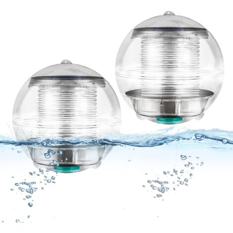 Lampes de piscine, lot de 2 7 couleurs changeantes de lumières solaires flottantes pour piscine, boules étanches