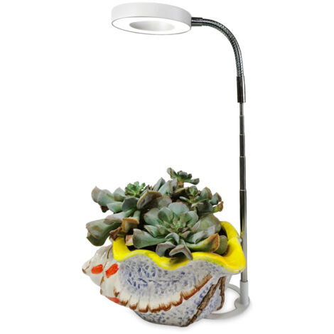 Lampe de culture pour plantes, alimentée par le sol, réglable et programmable, anneau d'ange, spectre complet, imitation de la lumière du soleil, éclairage de remplissage pour pots de plantes succulen (1/5)