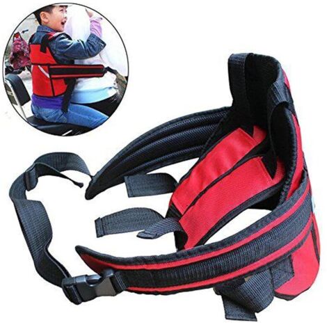 Enfants Ceintures de sécurité Ceinture de sécurité Moto Harnais de Style bébé résistance aux Chutes, Carivent, Rouge (1/5)