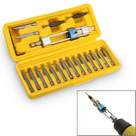 20pcs Forets coffret pour menuiserie trou perceuse (1/4)