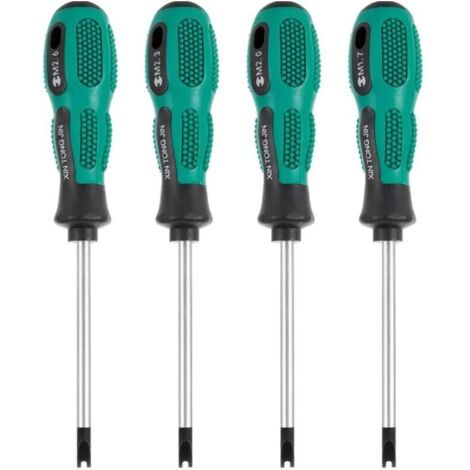 4pcs / Set Tournevis Embouts de Tournevis U Fourche magnétique vis rainurée conducteur CR-V Multi Function Tool Kit Main (1/5)