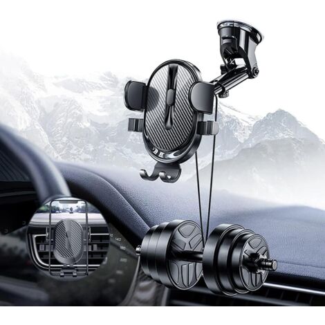 Support Telephone Voiture Ventouse, POWERLAND 4 en1 Porte Téléphone Voiture Rotation 360° Grille aération Pare Brise Tableau de Bord par Ventouse Compatible avec Smartphone iPhone Samsung Huawei etc (1/5)