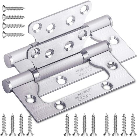 Charnière pour meuble,Charnières à Roulement à Billes en INOX 304 pour Portes de Maison Porte de Chambre100mm x 38mm x 2mm (2 Pièces) (1/5)