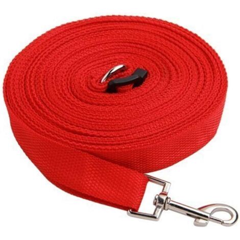 Longe pour Chien,15M Rouge Longe de Dressage Extra Longue pour Chiens, Petits, Moyens et Petits Chiens Idéal pour l'entraînement Le Jeu Le Camping ou Le Jardin