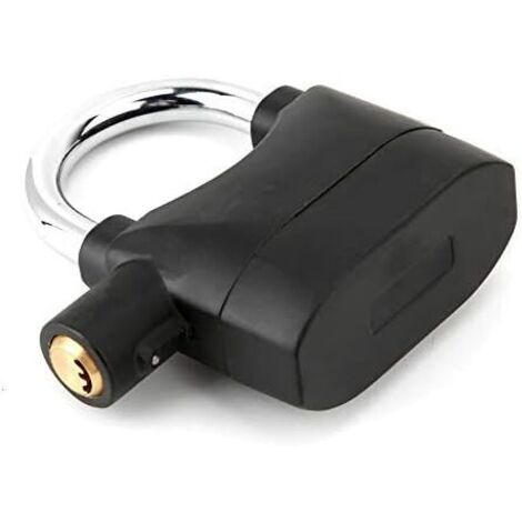 Serrure d'alarme - Cadenas de sécurité antivol à alarme noire Serrure d'alarme étanche pour porte de vélo de moto (1/5)
