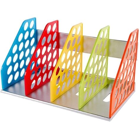 Serre-Livres Metal Quatre Serre-Livres en Grille Classeur Pliable Plaquette Serre-Livres en PP Étagères deCouleur Bricolage Adaptées aux Salles d'Etude et aux Chambres d'Enfants 38 X21X21cm (1/5)