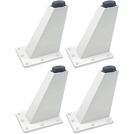 Lot de 4 pieds de meuble de rechange réglables en alliage d'aluminium Blanc 8 cm (1/5)