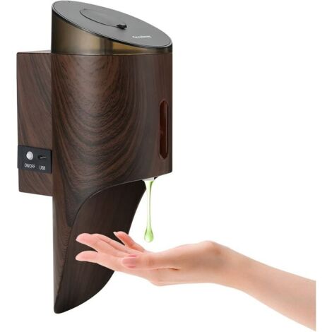 Le distributeur de savon automatique mural 700ML convient aux salles de bains, bureaux à domicile, hôpitaux, restaurants, grain de bois profond