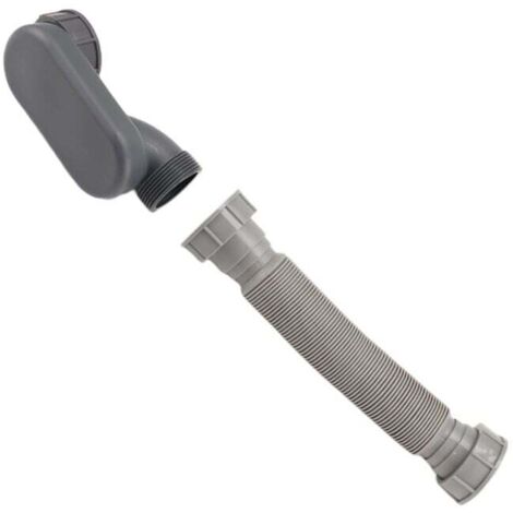 Profil Bas 1 1/2 Pouce Siphon Flexible pour Baignoire Douche Tuyau de Vidange Plat sur Pied (1/4)