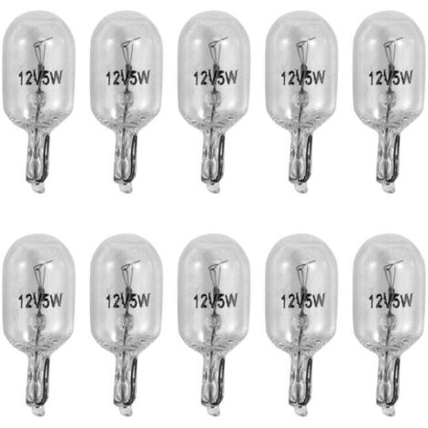 Ampoule T10 12V 5W Blanc Chaud Pour Tableau de Bord Instrument Cluster Jauge Lampe 10 Pièces (1/4)