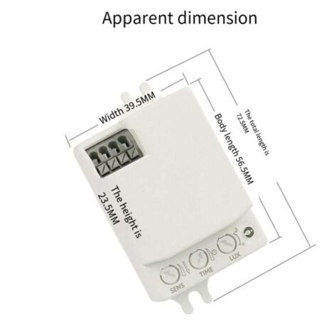 Interruttore Sensore Movimento PIR 5-24V DC Per Strisce LED - Regolabile 2-360 Sec, Mini - 2