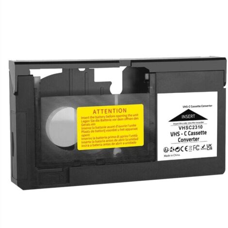 Grid Cool – Convertisseur cassette VHSC SVHS-C 8mm – Adaptateur pour magnétoscope – Utilise 1 pile AA – Lecture cassettes vidéo – Compatible MiniDV Hi8
