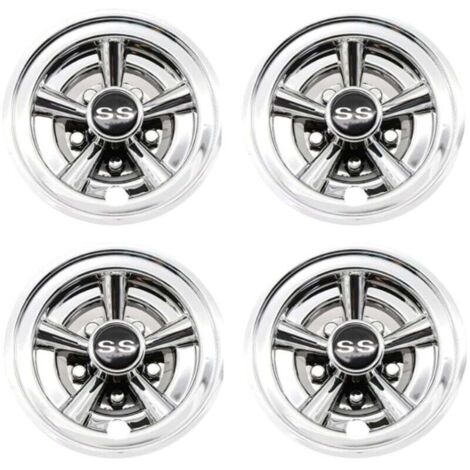 Lot de 4 Enjoliveurs 8 Pouces pour Voiturette de Golf Design 5 Rayons (1/4)