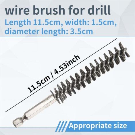 HARFINGTON Lot De 5 Brosses D'alésage En Laiton De 15 Mm De Diamètre 10,2 Cm De Long Avec Poignée Et Tige Hexagonale De 6,35 Mm Pour Tubes, Ports, Roulements